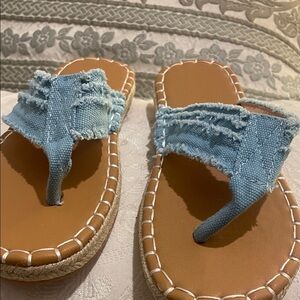 Blue Denim Thong Sandals